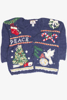 Vintage Blue Ugly Christmas Cardigan 63189