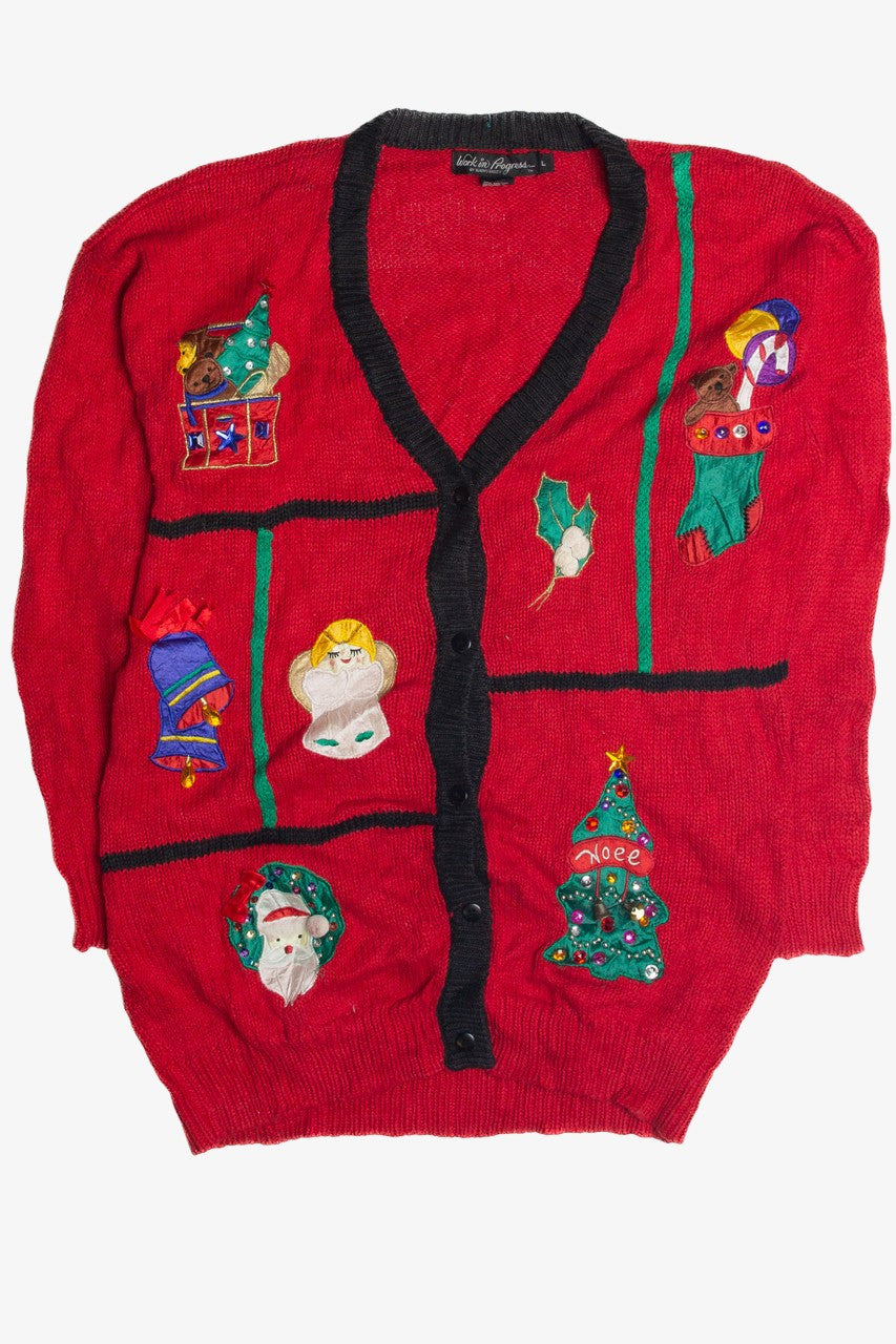 Vintage Red Ugly Christmas Cardigan 62346