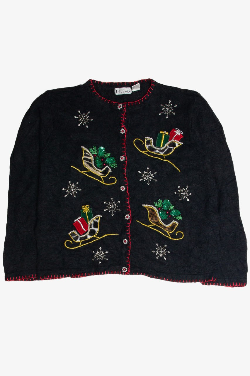 Vintage Black Ugly Christmas Cardigan 60923