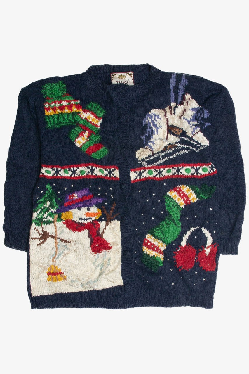 Vintage Blue Ugly Christmas Cardigan 59887