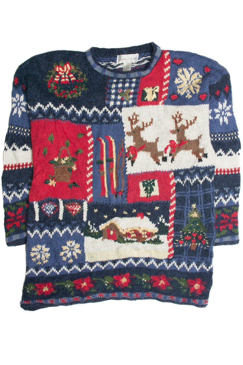 Vintage Blue Ugly Christmas Sweater 62375