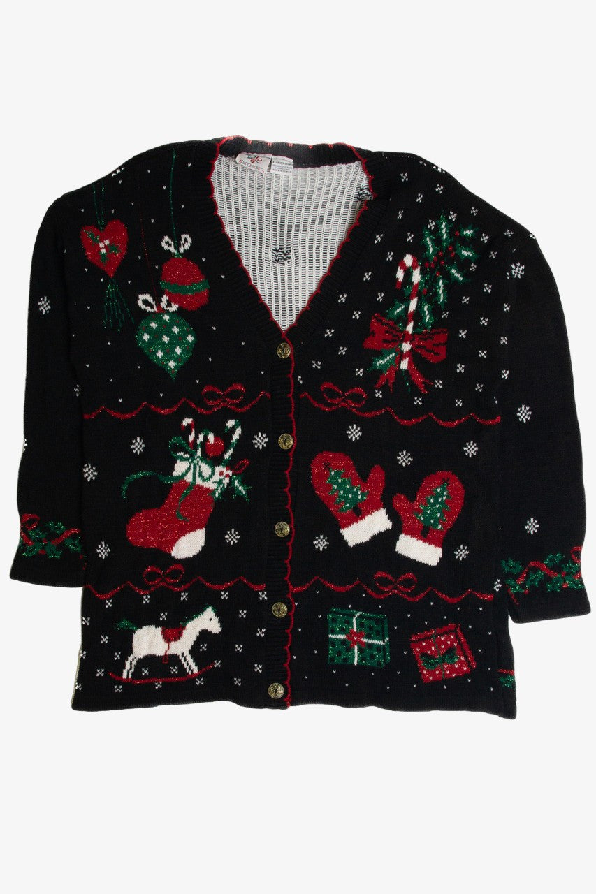 Vintage Black Ugly Christmas Cardigan 62785