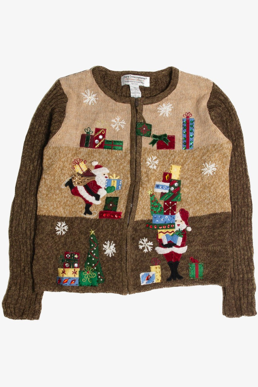 Vintage Brown Ugly Christmas Cardigan 62792