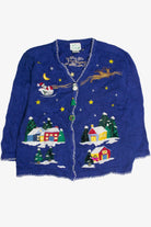 Vintage Blue Ugly Christmas Cardigan 60903
