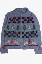 Vintage Blue Ugly Christmas Cardigan 60895