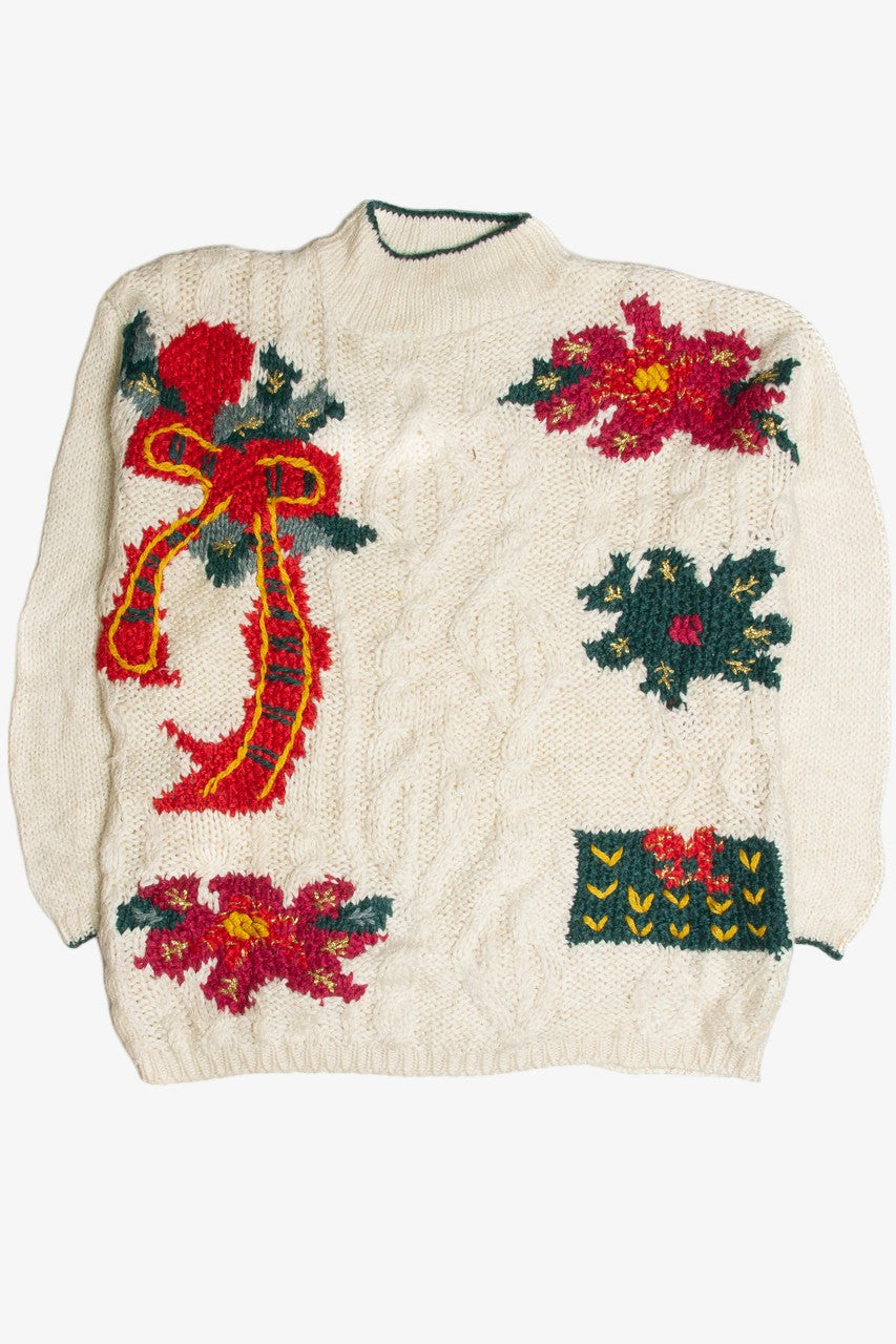 Vintage White Ugly Christmas Sweater 60956
