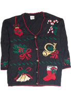 Vintage Black Ugly Christmas Cardigan 63378
