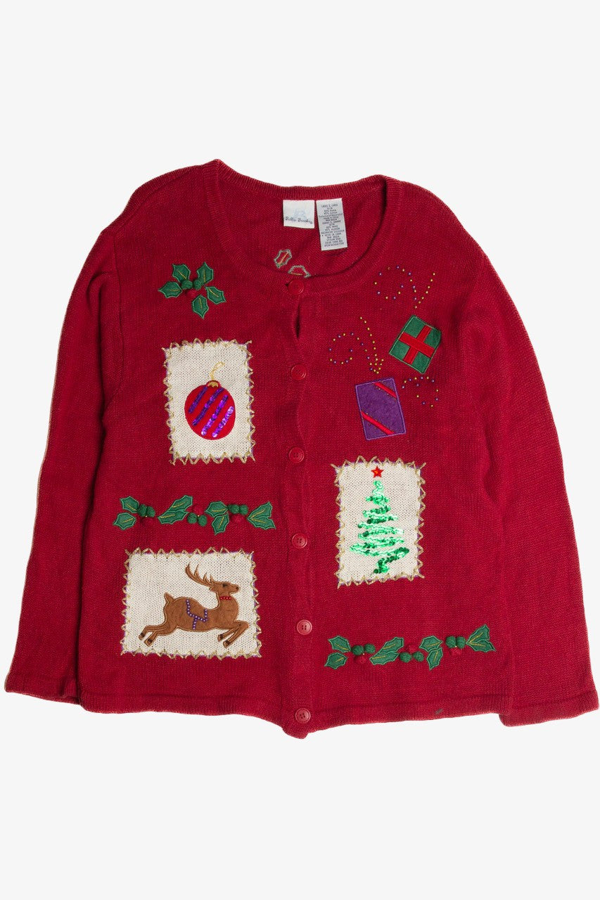 Vintage Red Ugly Christmas Cardigan 62712