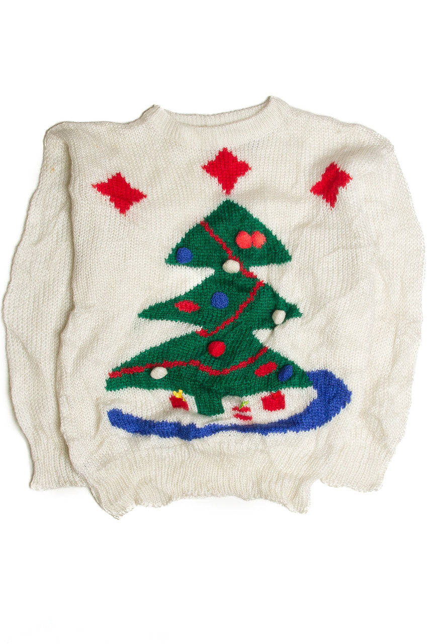 Vintage White Ugly Christmas Sweater 62843