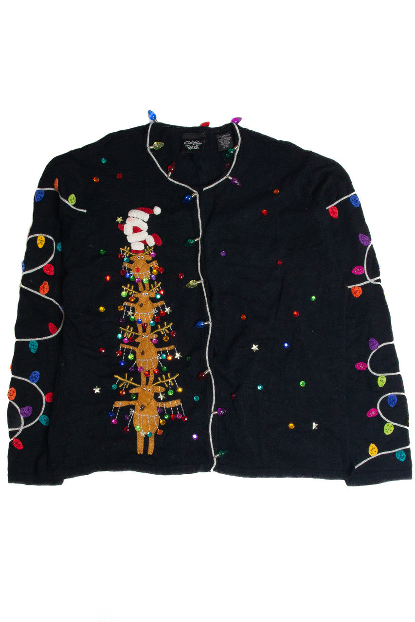Vintage Black Ugly Christmas Cardigan 62558