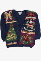 Vintage Blue Ugly Christmas Cardigan 59966