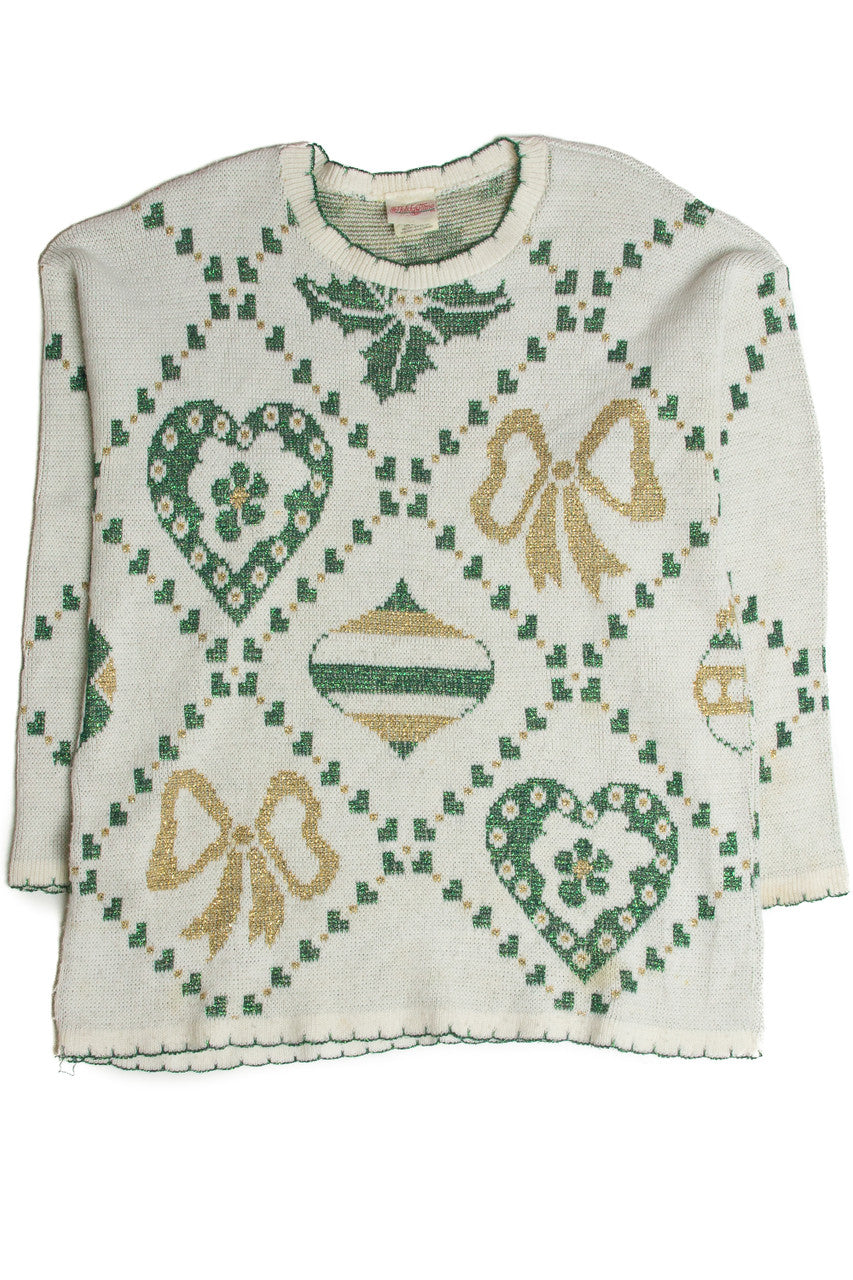 Vintage White Ugly Christmas Sweater 62811