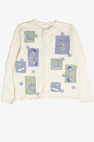 Vintage White Ugly Christmas Cardigan 63079