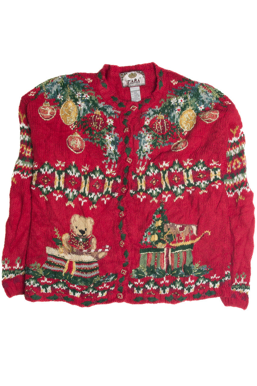 Vintage Red Ugly Christmas Cardigan 62419