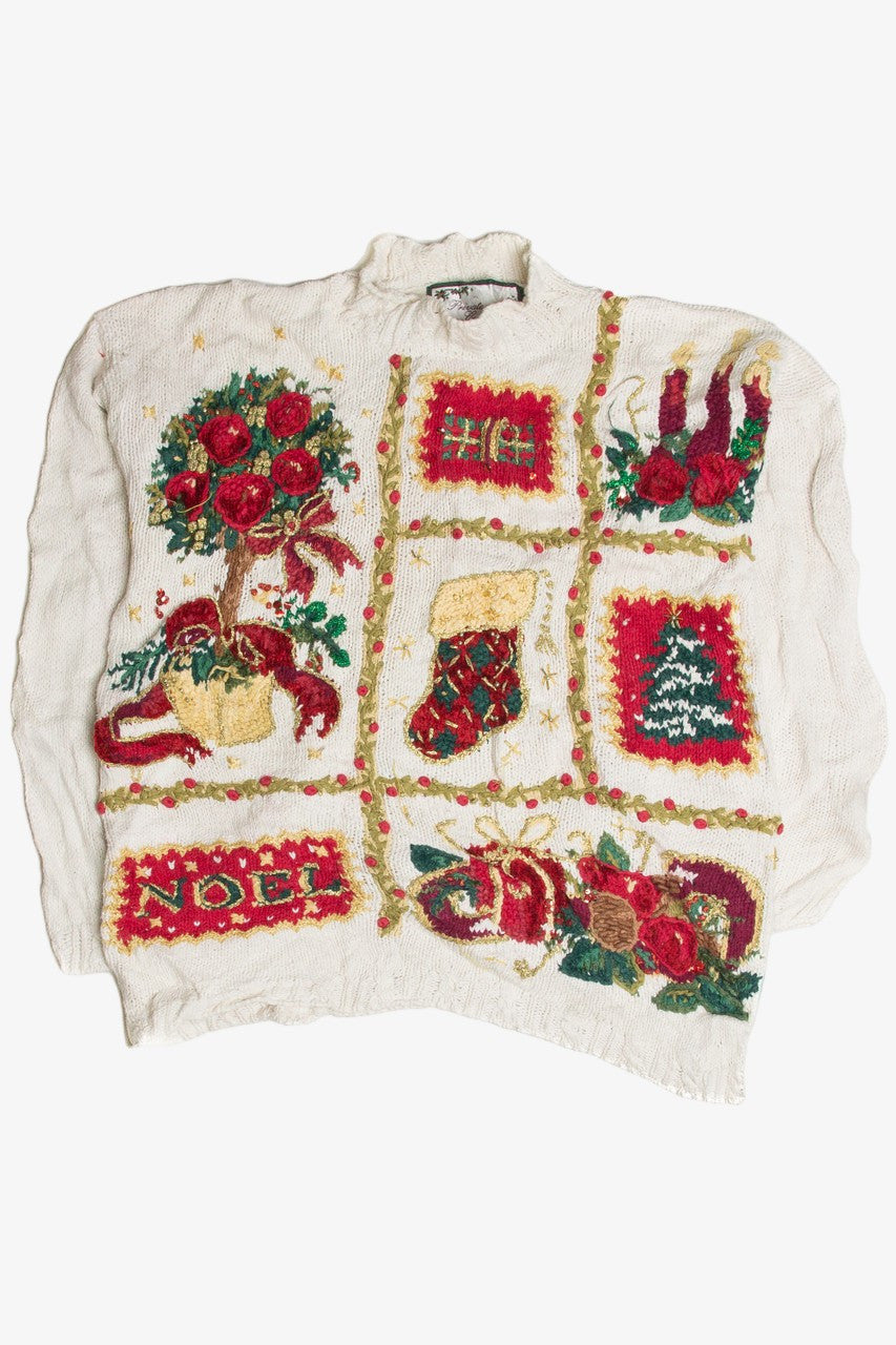 Vintage White Ugly Christmas Sweater 62462