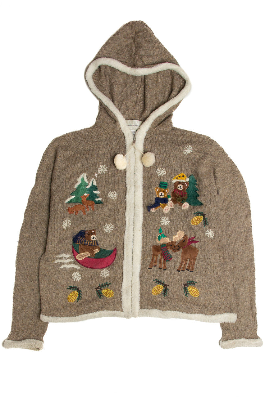 Vintage Brown Ugly Christmas Cardigan 62827