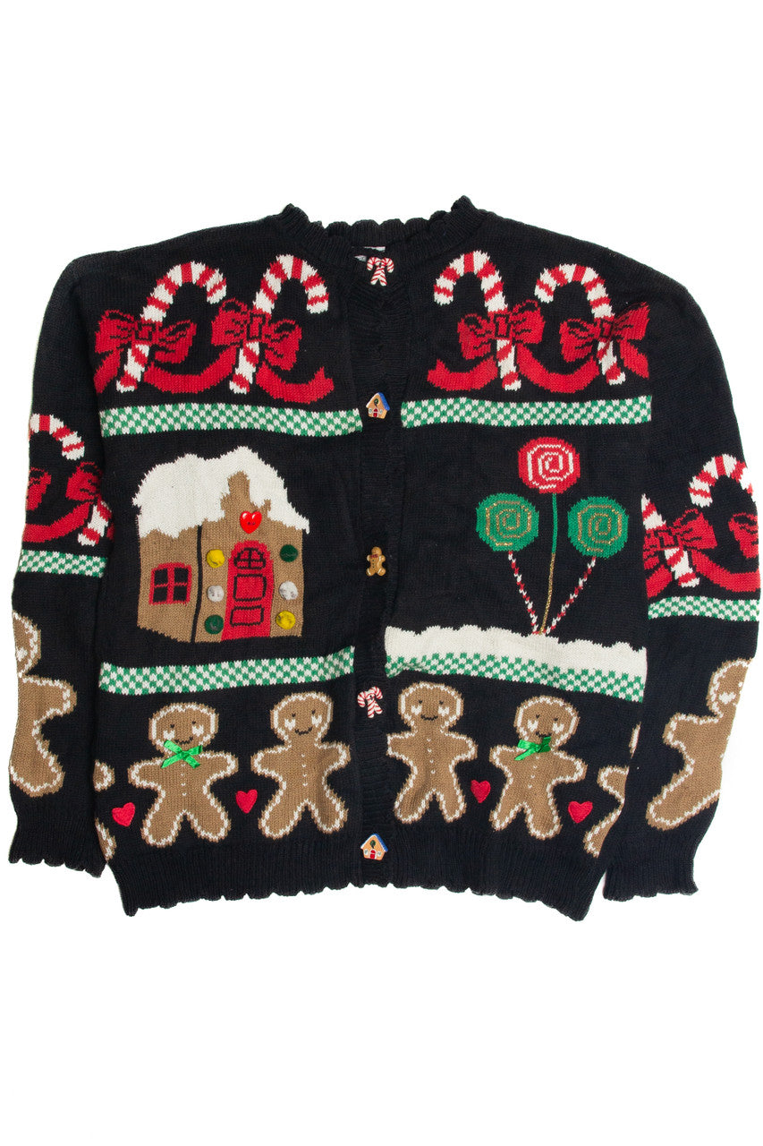 Vintage Black Ugly Christmas Cardigan 62353