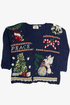 Vintage Blue Ugly Christmas Cardigan 59566