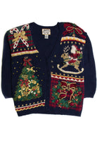Vintage Blue Ugly Christmas Cardigan 62706