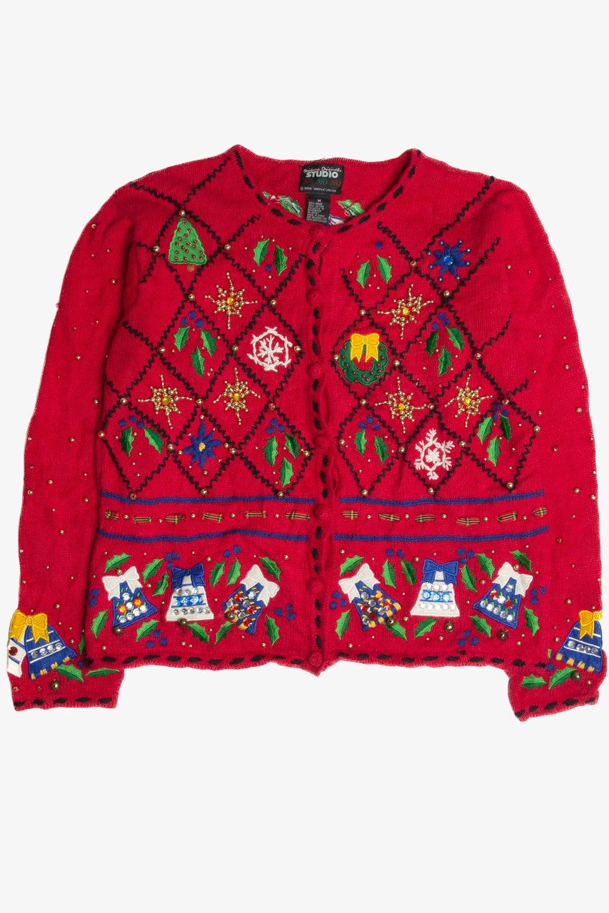 Vintage Red Ugly Christmas Cardigan 59994