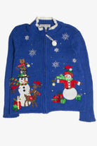 Vintage Blue Ugly Christmas Cardigan 62650