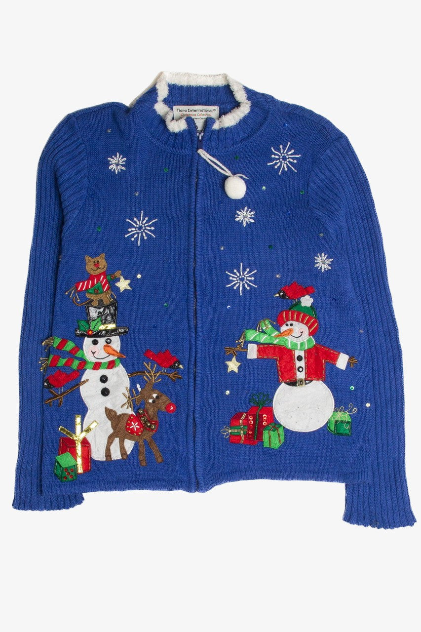 Vintage Blue Ugly Christmas Cardigan 62650