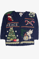 Vintage Blue Ugly Christmas Cardigan 62456
