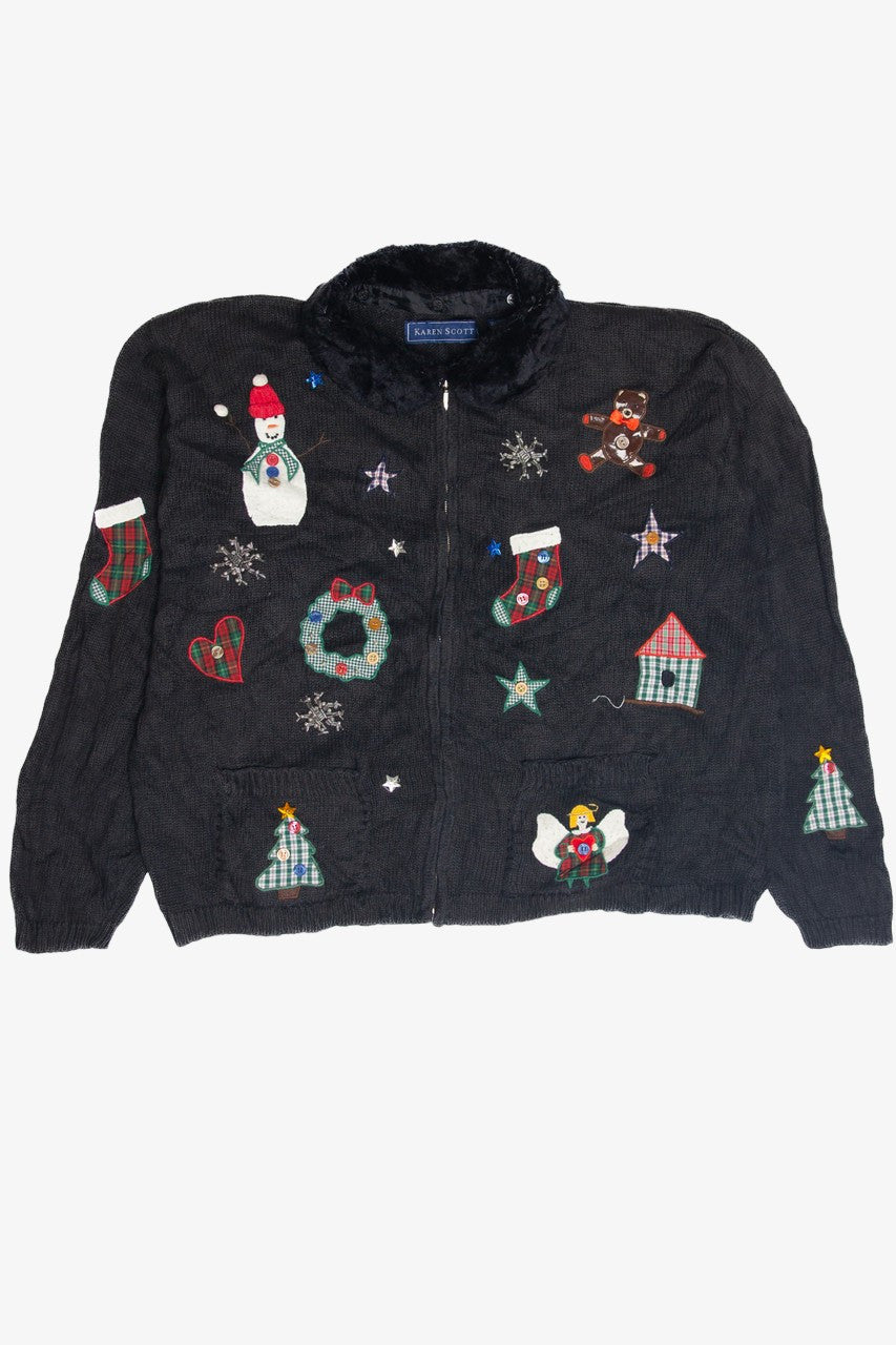 Vintage Black Ugly Christmas Cardigan 63156