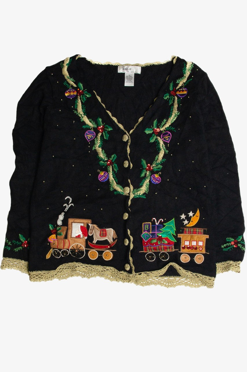 Vintage Black Ugly Christmas Cardigan 59678