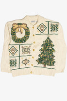 Vintage White Ugly Christmas Cardigan 63185