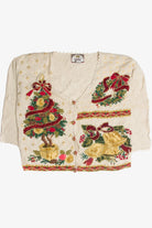 Vintage White Ugly Christmas Cardigan 62374