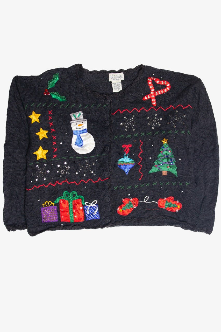 Vintage Black Ugly Christmas Cardigan 63134
