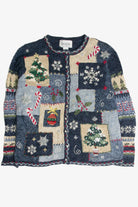 Vintage Blue Ugly Christmas Cardigan 60902