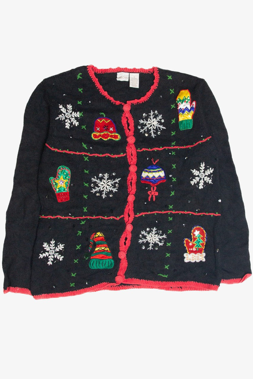 Vintage Black Ugly Christmas Cardigan 63416