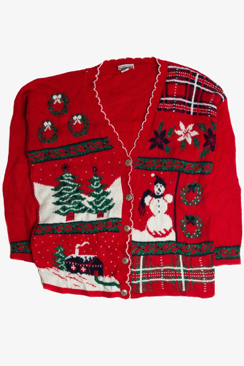 Vintage Red Ugly Christmas Cardigan 62823