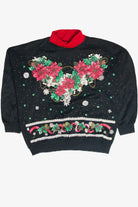 Vintage Black Floral Holiday Sweatshirt