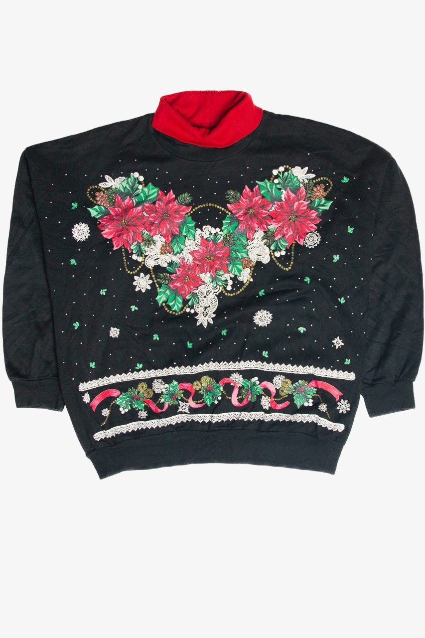 Vintage Black Floral Holiday Sweatshirt