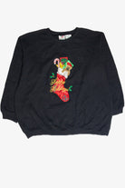 Vintage Black Stocking Holiday Sweatshirt