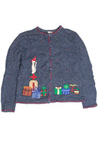 Vintage Blue Ugly Christmas Cardigan 63276