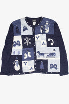 Vintage Blue Ugly Christmas Cardigan 63091