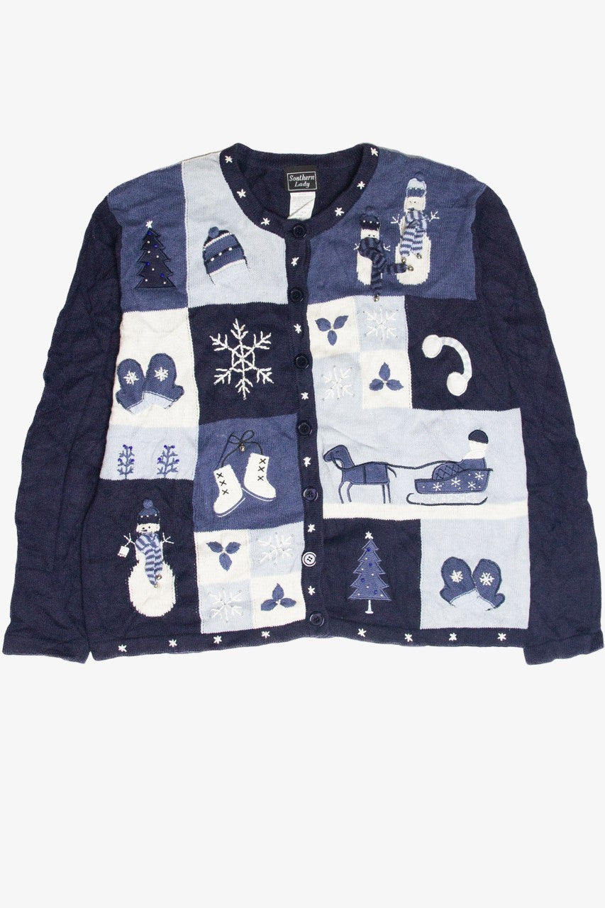 Vintage Blue Ugly Christmas Cardigan 63091