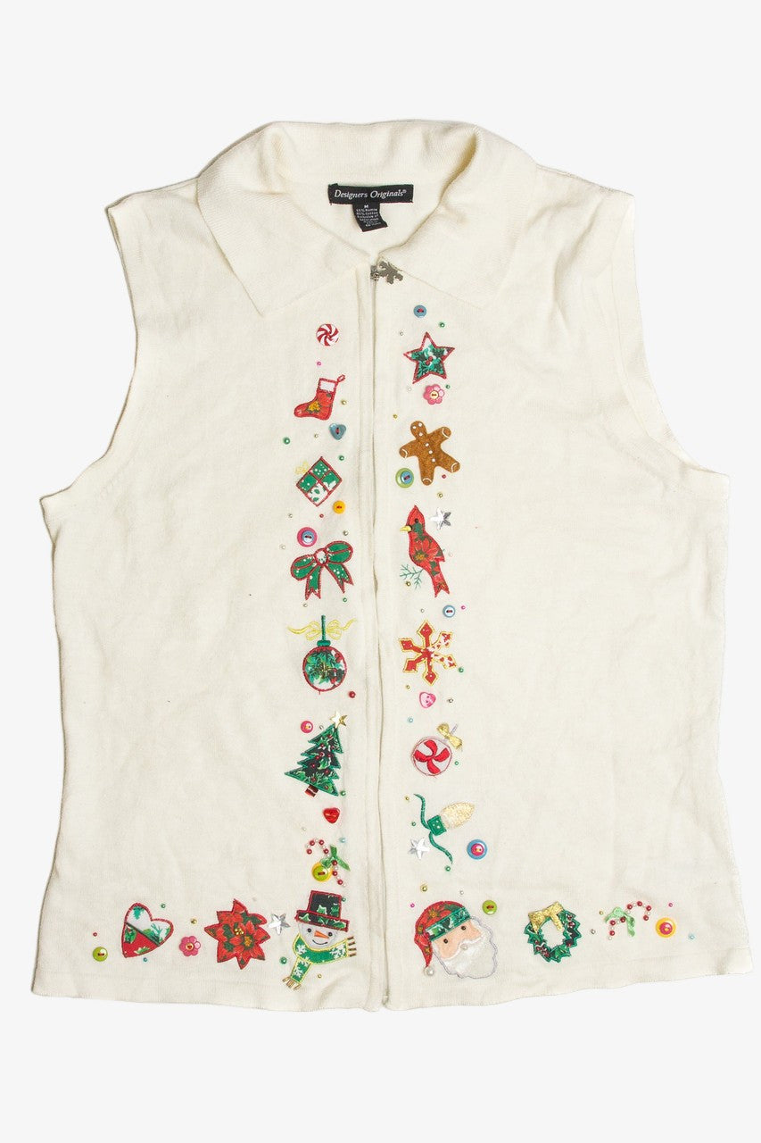 Vintage White Ugly Christmas Vest 62287