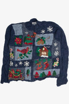 Vintage Blue Ugly Christmas Cardigan 60891