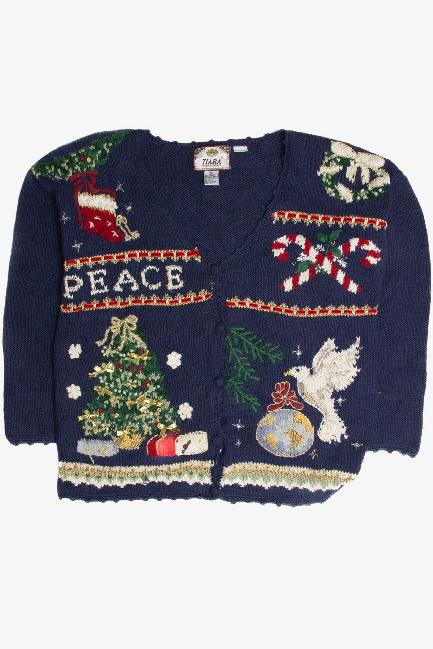 Vintage Blue Ugly Christmas Cardigan 59799