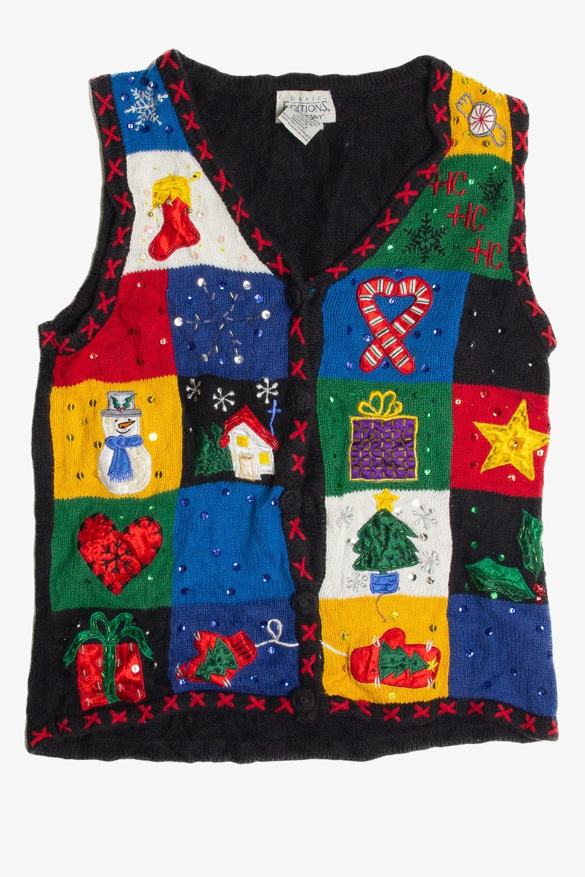 Vintage Black Ugly Christmas Vest 62592