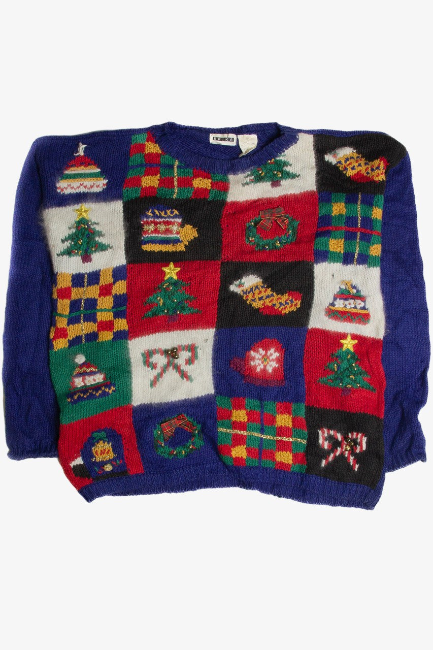 Vintage Blue Ugly Christmas Sweater 62814