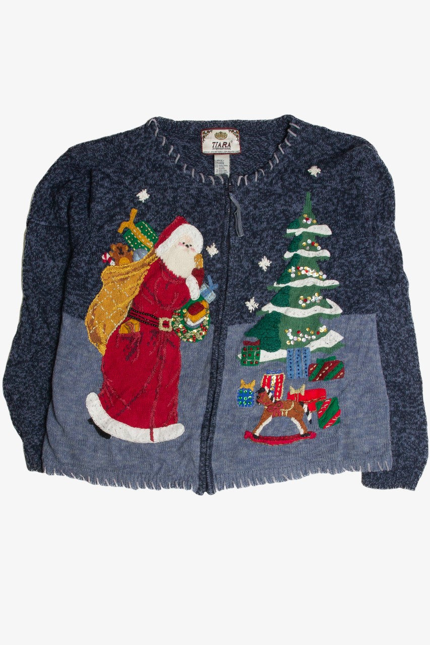 Vintage Blue Ugly Christmas Cardigan 62859