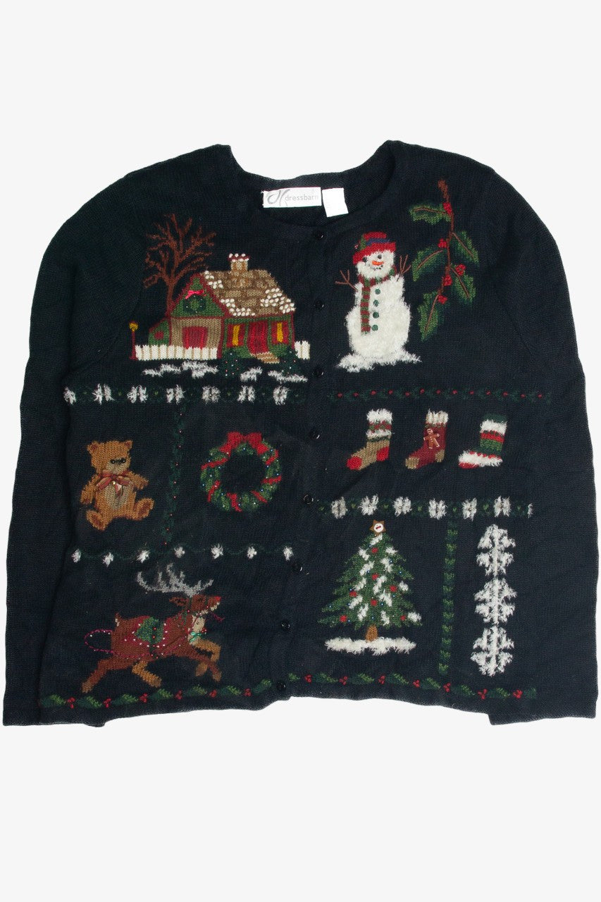Vintage Black Ugly Christmas Cardigan 60899