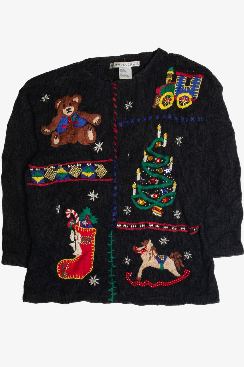 Vintage Black Ugly Christmas Sweater 59620