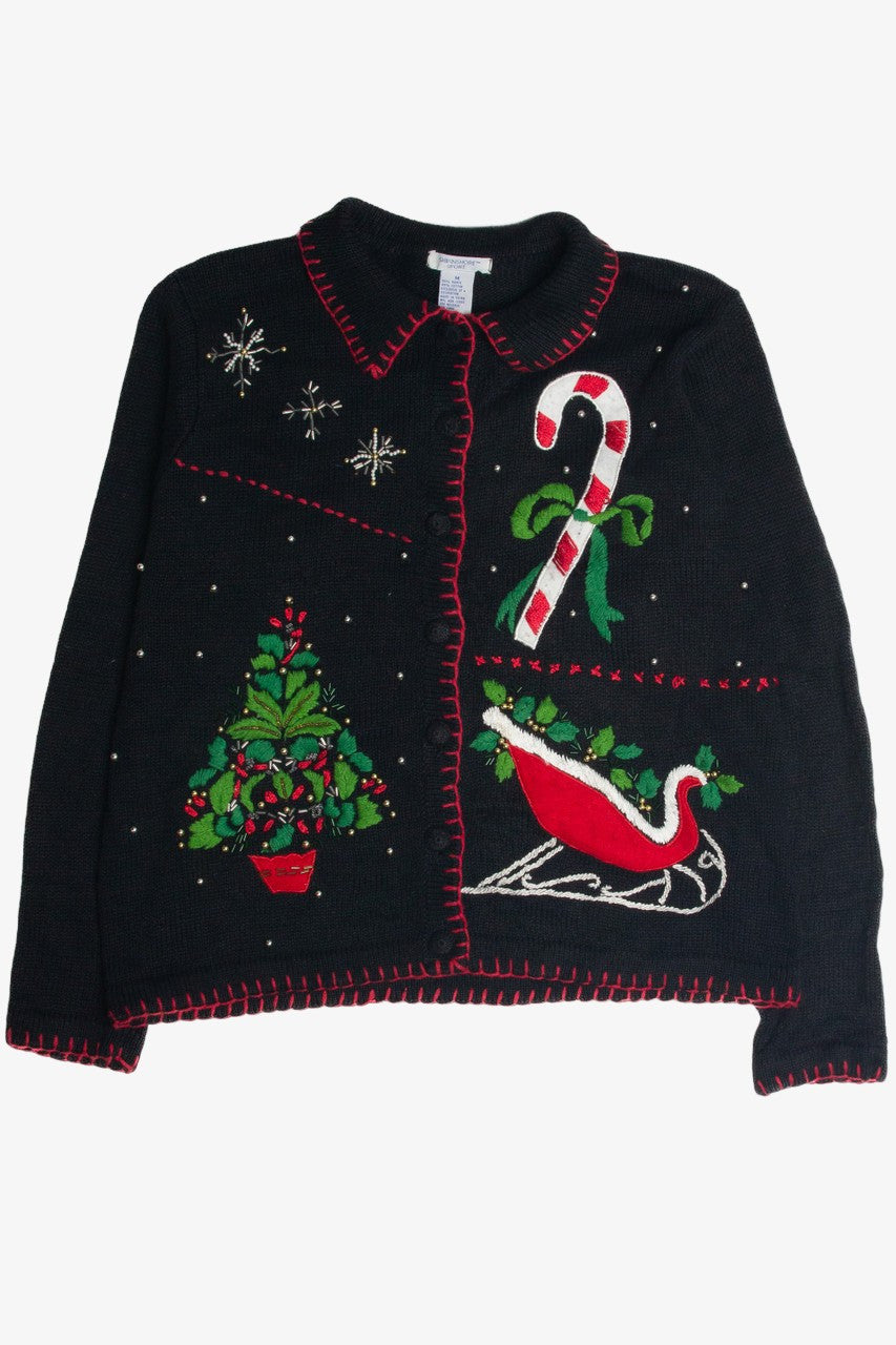 Vintage Black Ugly Christmas Cardigan 60952